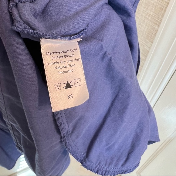 Anna Rae Smock Babydoll Shift Dress Ruffles Short Sleeve Blue XS - Picture 3 of 3